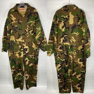 Vintage Winchester Hunting Camo Coveralls Cotton Size Large